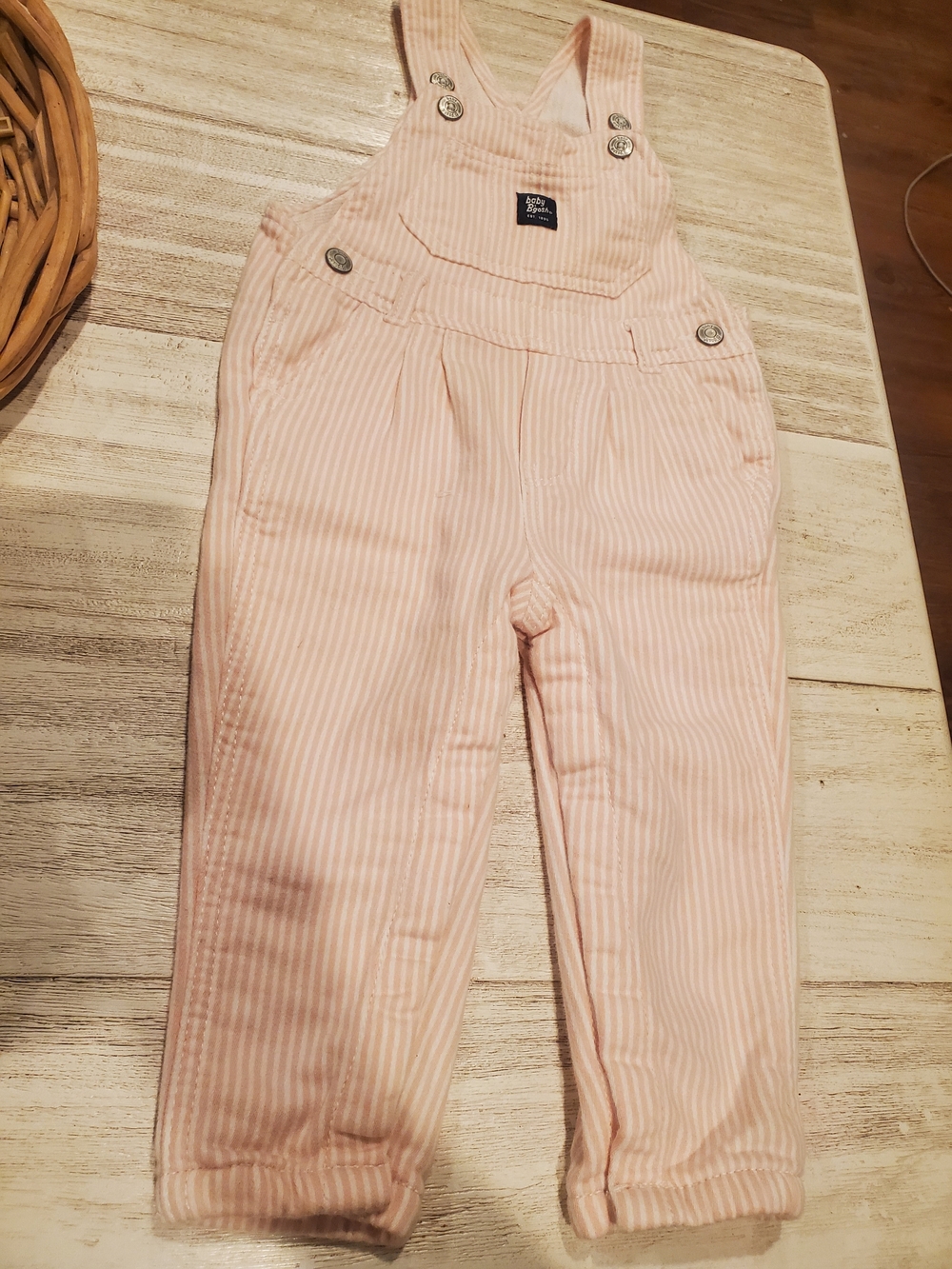 Osh Kosh Striped Pink 18m Overalls